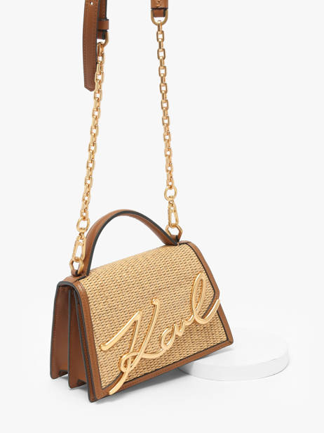 Sac BandouliÃ¨re K Signature Raphia Karl lagerfeld Beige k signature A2W30009 vue secondaire 2
