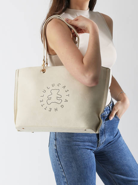 Sac PortÃ© Ã©paule Ourson Lulu castagnette Blanc ourson YOUEN vue secondaire 1