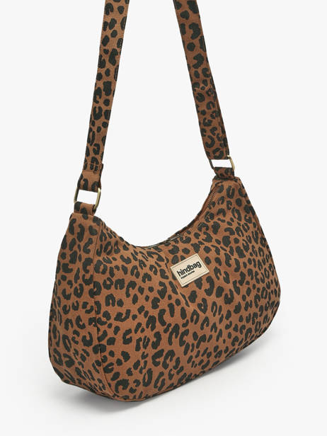 Sac PortÃ© Ã©paule Leopard Polyester Hindbag Marron leopard LE vue secondaire 2