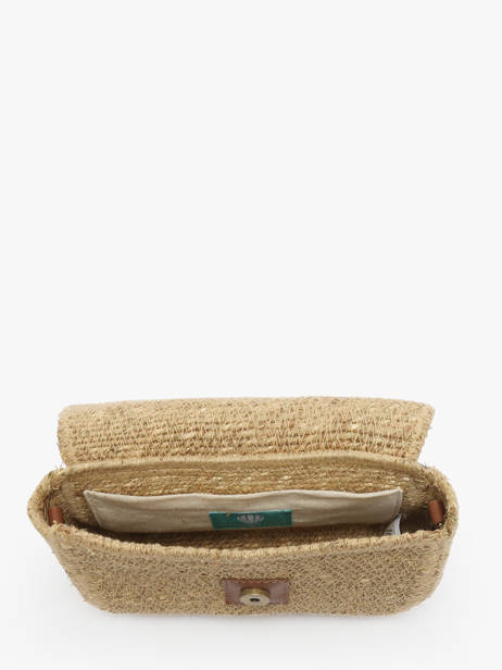 Sac Bandoulière Estival Paille Le voyage en panier Beige estival PM894 vue secondaire 3