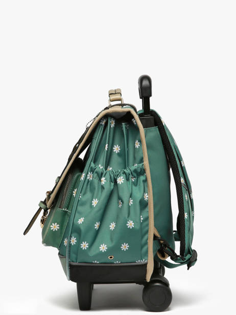 Cartable Ã  Roulettes 3 Compartiments Cameleon Vert vintage fantasy CR41 vue secondaire 2