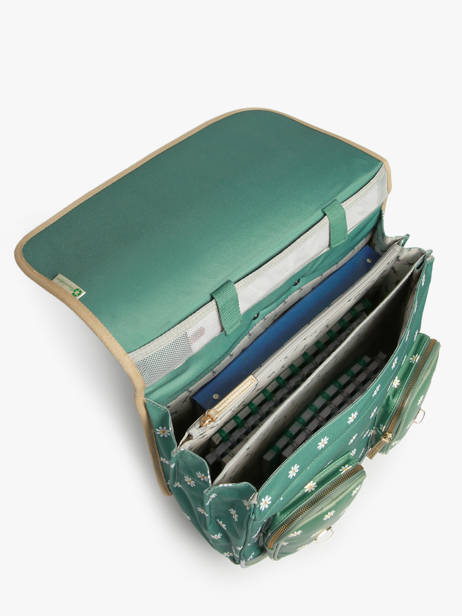 Cartable Ã  Roulettes 3 Compartiments Cameleon Vert vintage fantasy CR41 vue secondaire 3