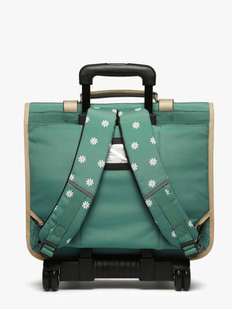 Cartable Ã  Roulettes 3 Compartiments Cameleon Vert vintage fantasy CR41 vue secondaire 4