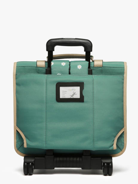 Cartable Ã  Roulettes 3 Compartiments Cameleon Vert vintage fantasy CR41 vue secondaire 5