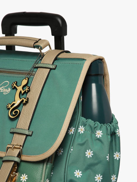Cartable Ã  Roulettes 3 Compartiments Cameleon Vert vintage fantasy CR41 vue secondaire 6