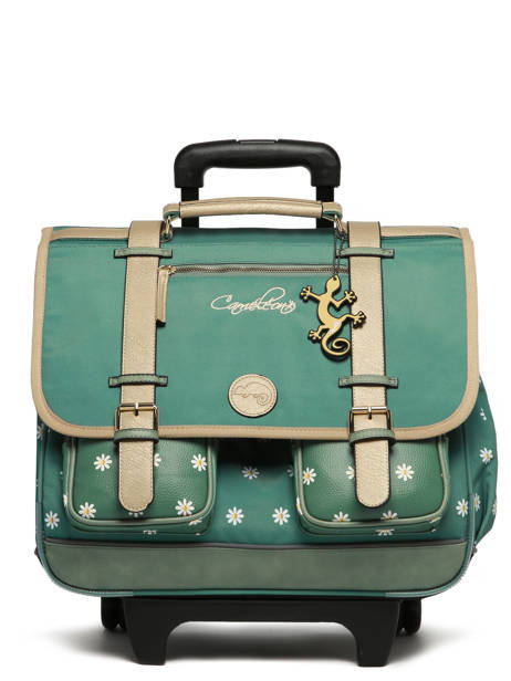 Cartable Ã  Roulettes 3 Compartiments Cameleon Vert vintage fantasy CR41 vue secondaire 7