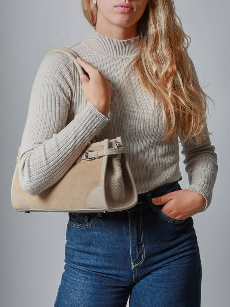 Shoulder Bag Velvet Caviar Leather Milano Beige velvet caviar VC25062 other view 1