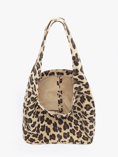 Shoulder Bag Velvet Leopardo Leather Milano Beige velvet leopardo VL25065 other view 3