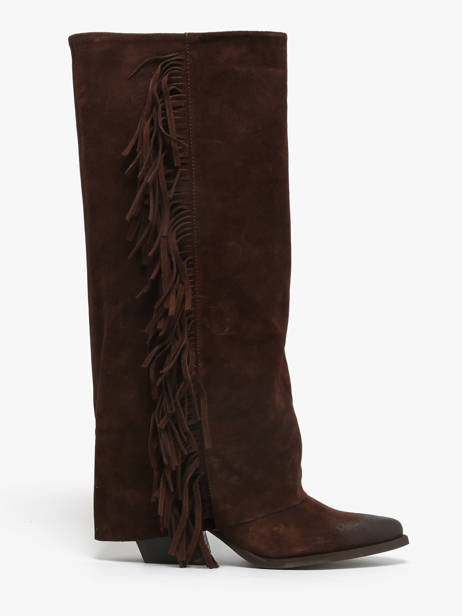 Heeled Boots In Leather The icona Brown women TX565