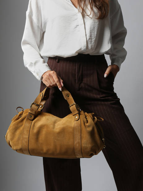 Shoulder Bag Folk Leather Gerard darel Beige folk DCS01407 other view 1