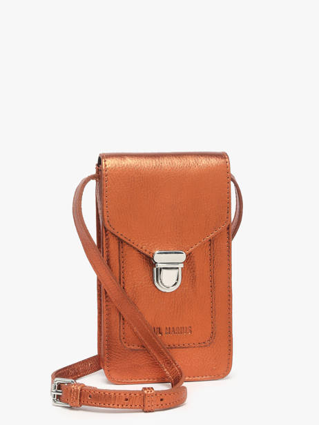 Leather Phone Bag Ginger Paul marius Brown ginger TELEPGIN other view 2