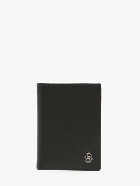 Card Holder With Coin Purse Leather Hugo boss Black saffiano HLG526A