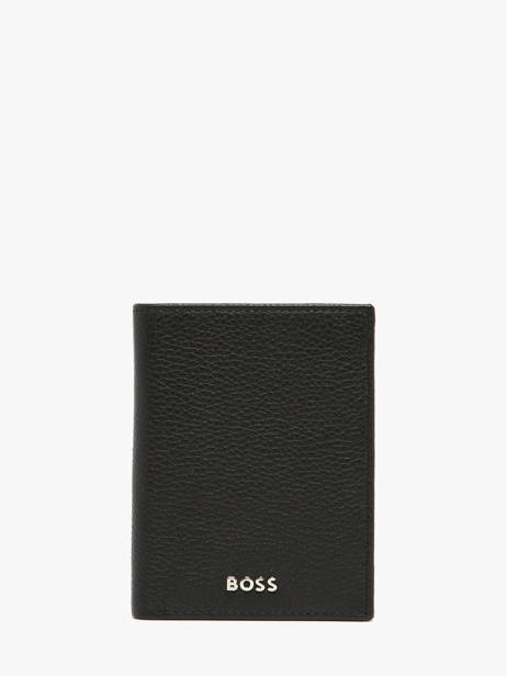 Card Holder Leather Hugo boss Black grained HLE416A