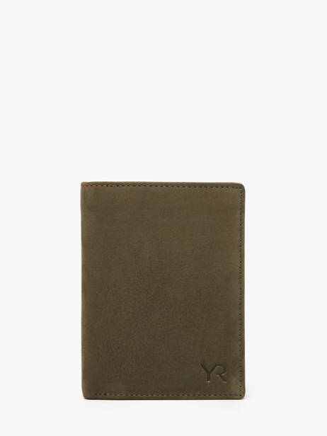 Wallet Nubuck Leather Yves renard Green nubuck 26419