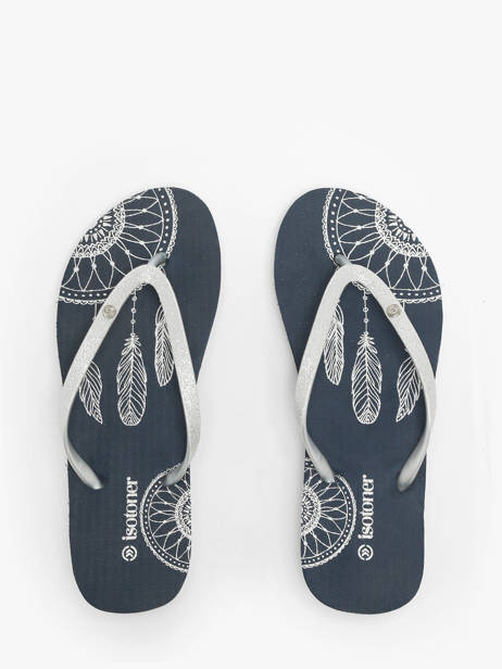 Heeled Flip Flops Isotoner Blue women 94163
