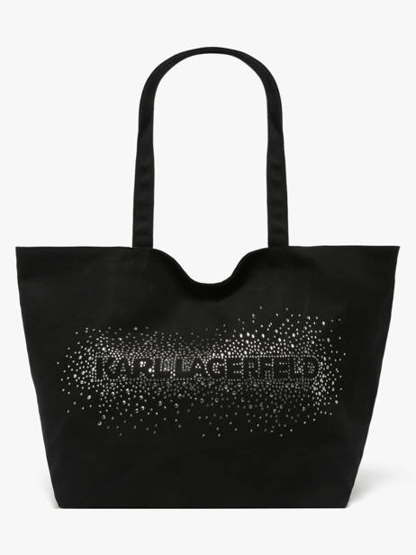 Sac Cabas K/essential Rhinestone Logo Coton Karl lagerfeld Noir k essential B1W50087