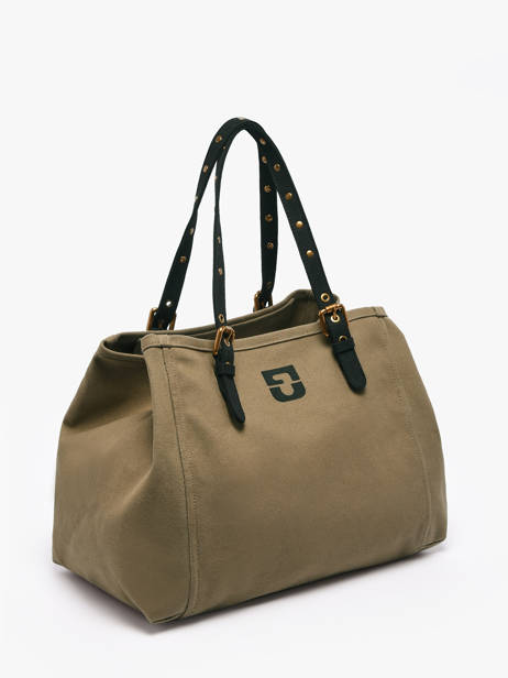 Shoulder Bag Canvas Cotton Gerard darel Green canvas Z450 other view 2