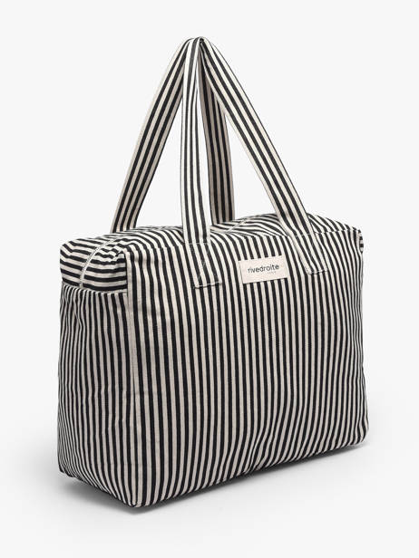 Shoulder Bag Célestins Striped Recycled Cotton Rivedroite Black spring striped CELESTRI other view 2