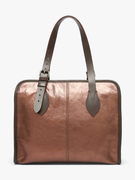 Shoulder Bag Vintage Leather Paul marius Brown vintage CABAS other view 4