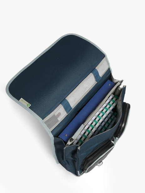 Wheeled Schoolbag 2 Compartments Cameleon Blue vintage urban PBVBCR38 other view 3