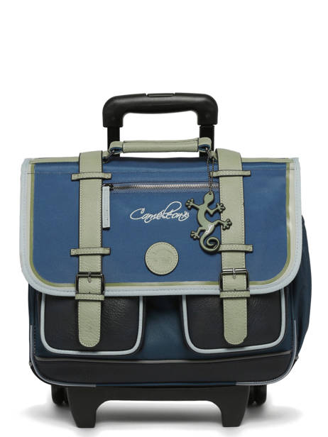 Wheeled Schoolbag 2 Compartments Cameleon Blue vintage urban PBVBCR38 other view 8