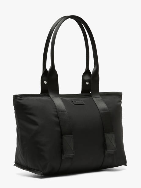 Medium Mistral Rollable Tote Bag Nylon And Leather Lancel Black mistral A13995 other view 1