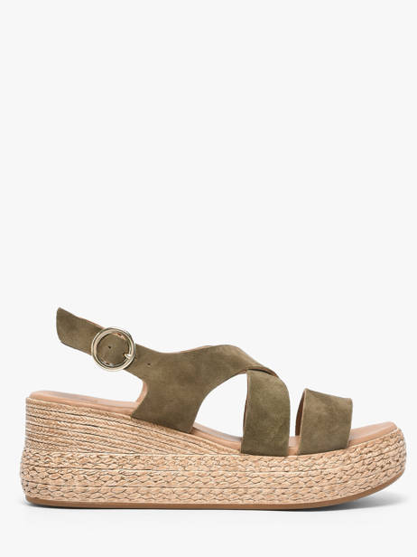 Wedge Sandals In Leather Aliwell Green women A126158