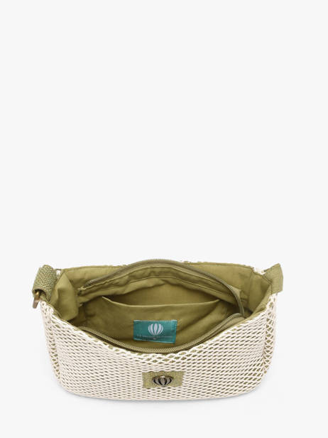 Sac Bandoulière Resille Coton Le voyage en panier Vert resille PM942 vue secondaire 2