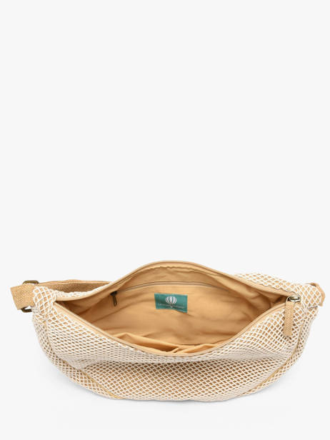 Sac Bandoulière Resille Coton Le voyage en panier Beige resille PM943 vue secondaire 2
