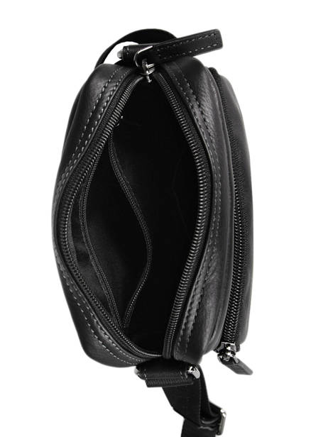 Sac BandouliÃ¨re Lancaster Noir soft vintage homme 10 vue secondaire 3