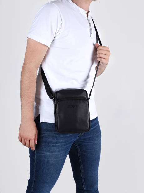 Sac BandouliÃ¨re Lancaster Noir soft vintage homme 10 vue secondaire 1