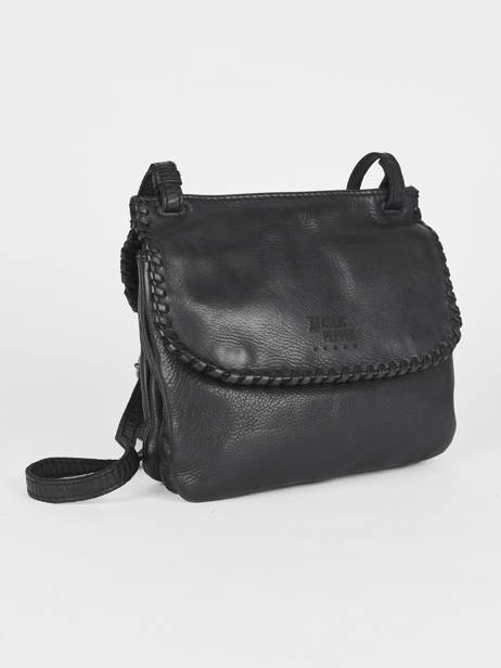 Sac BandouliÃ¨re Utility Cuir Basilic pepper Noir utility BUTI05 vue secondaire 2