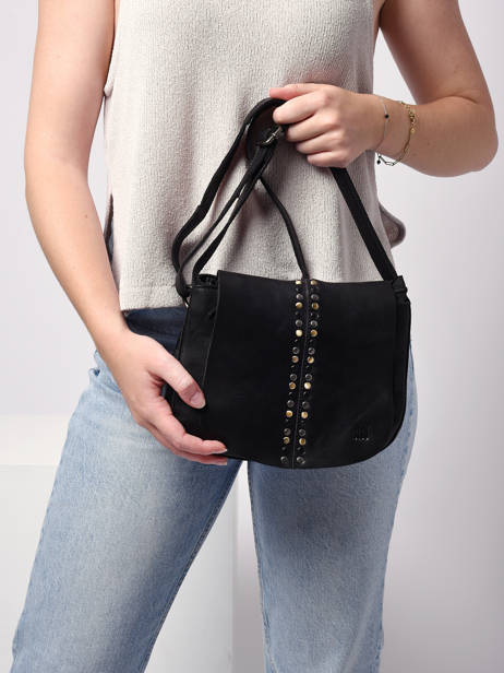 Sac BandouliÃ¨re Heritage Cuir Biba Noir heritage HAK2L vue secondaire 1