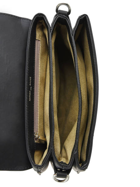 Sac BandouliÃ¨re Sagan Cuir Nathan baume Noir ines 2 vue secondaire 3